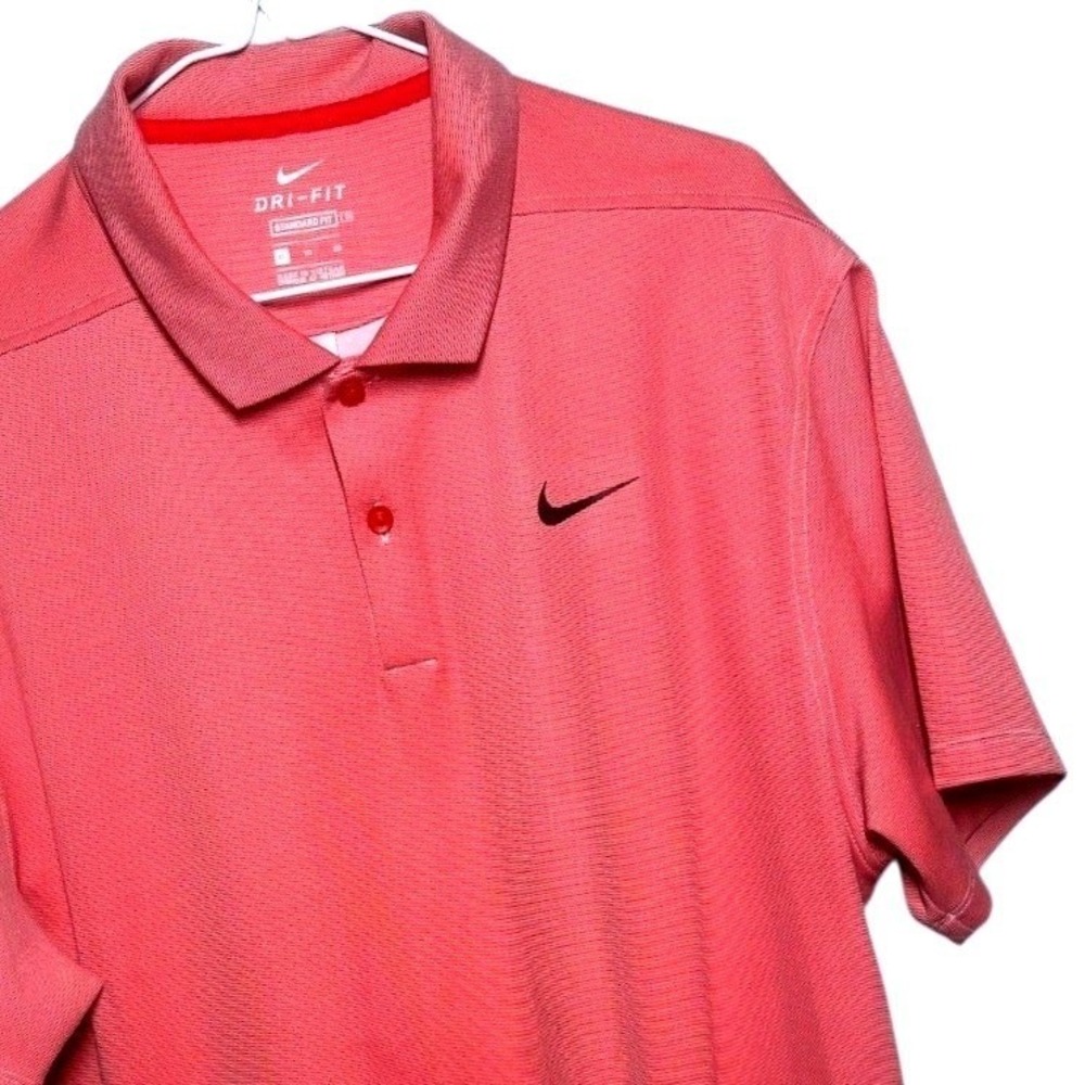 Nike Dri-Fit Men's Coral Red‎ Polo Shirt Golf Athletic XL